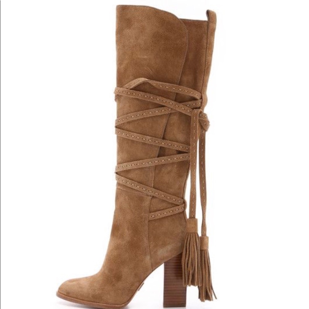 NEW W/O BOX Michael Kors Split Suede Wrap Boots.